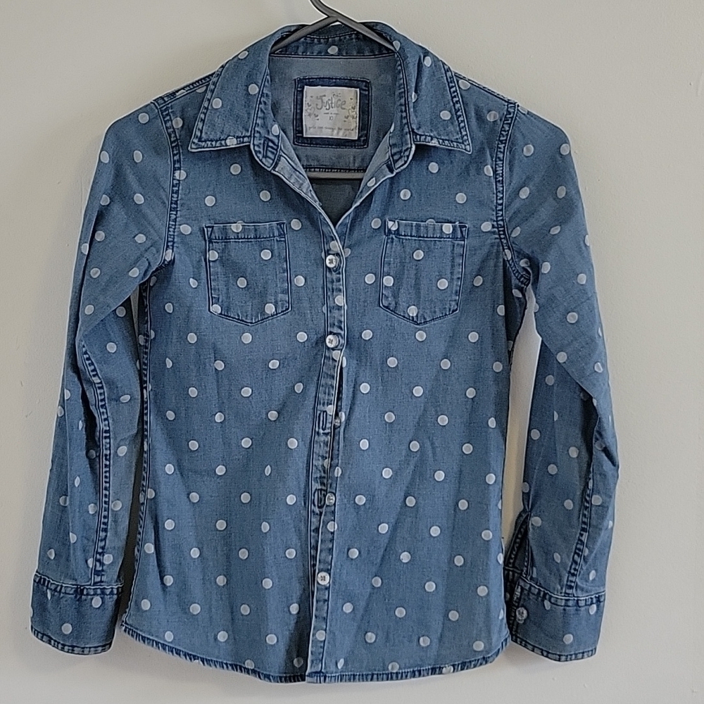 JUSTICE Girls Button-down Shirt US 9